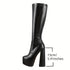 Serafina Damen Kniestiefel mit Stretch-Passform & Blockabsatz – eleganter Reitstil für Alltag & besondere Anlässe | Shiraki